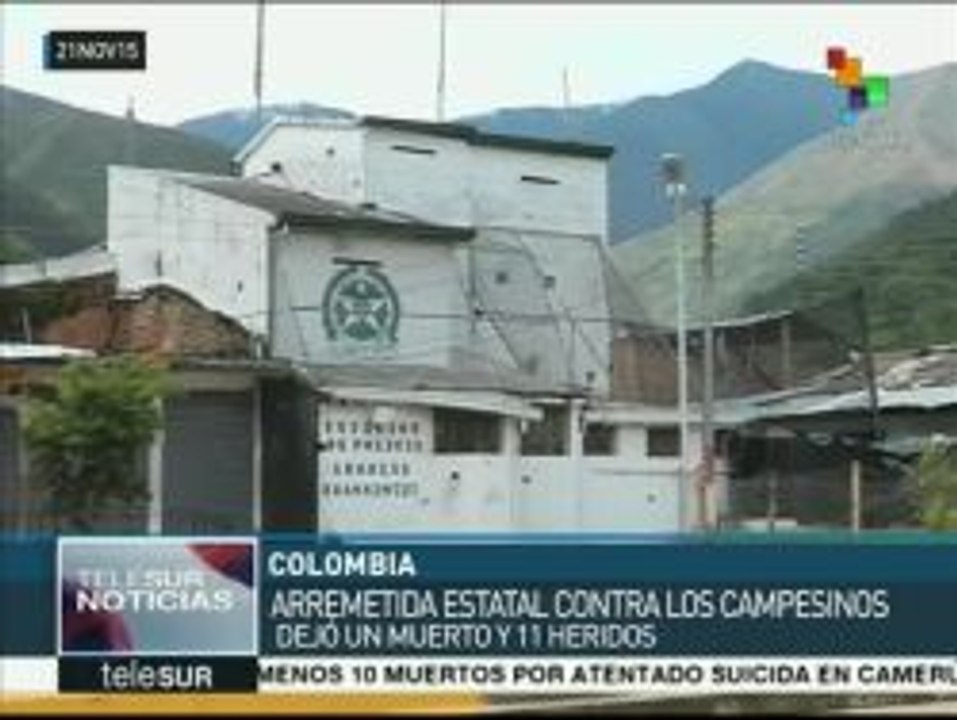 Colombiana: campesinos de Argelia protestan contra la agresión militar