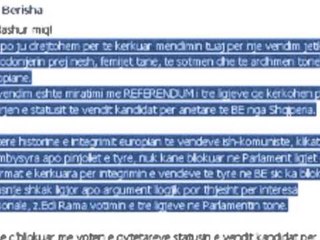 REFERENDUM PER 3 LIGJET BERISHA HEDH IDENE NE FACEBOOK MERR MENDIMIN E FANSAVE LAJM