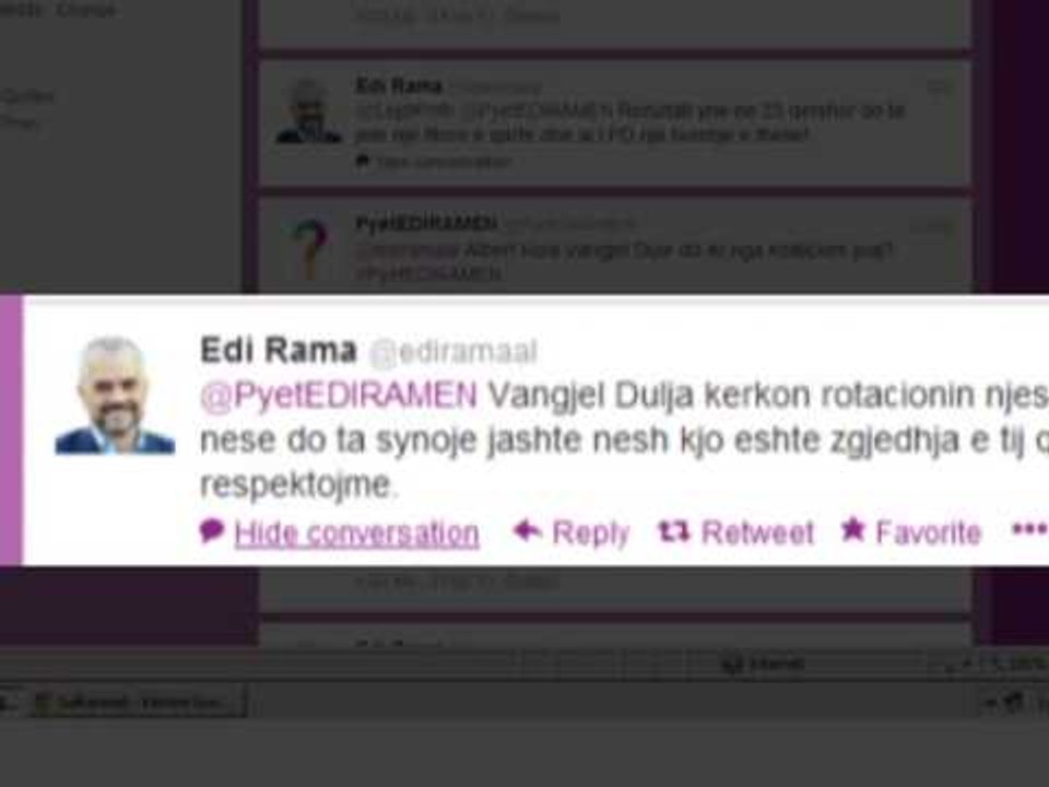 RAMA NE TWITER KOMENTON DISA SHQETESIME GJATE BASHKEBISEDIMIT ME QYTETARET LAJM