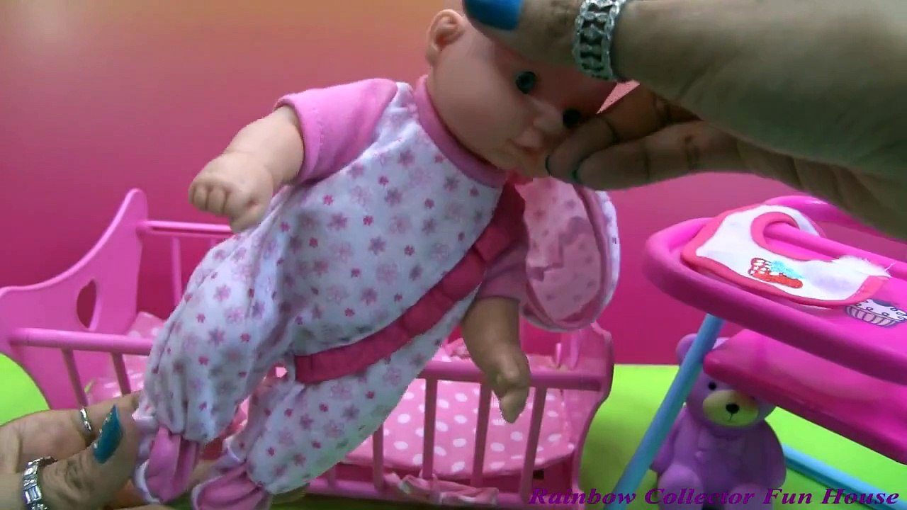Baby Doll Pink Crib Rocking Toy - Baby Doll Good Sleep- Making Play-Doh Cupcake
