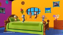 Five Little Monkeys Jumping On The Bed Nursery Rhyme - Kids Songs - 3D English Rhymes for
