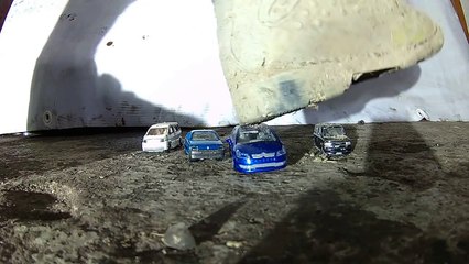 motocross boots crushes toys car