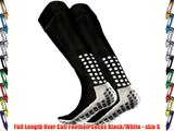 Full Length Over Calf Football Socks Black/White - size S
