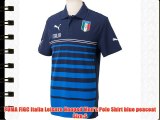 PUMA FIGC Italia Leisure Hooped Men's Polo Shirt blue peacoat Size:S