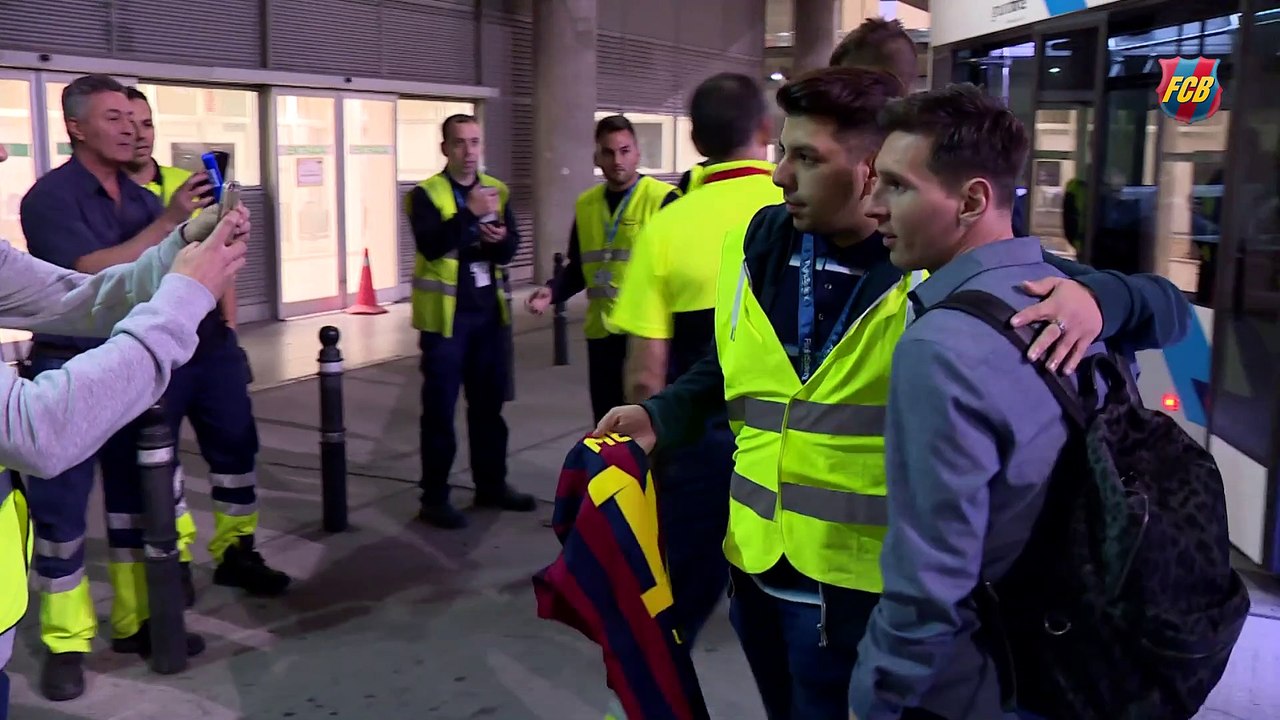 Fc Barcelona return home after great victory in the BERNABE