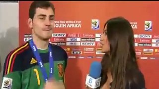 Suddenly Spanish Goal keeper Kisses To Hot Anchor