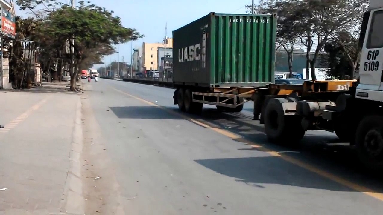 Real truck, cars and motobike