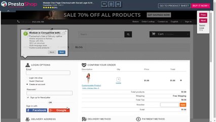 Prestashop One page checkout