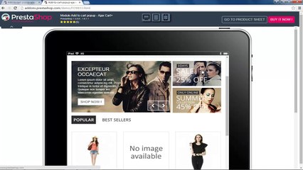 Prestashop Add to cart popup module (Mobile and Tablet view)