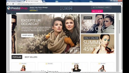 Prestashop Return manager module (Create return from back office)