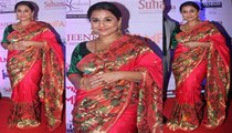 Dirty Picture Girl Vidya Balan looks Awesome & Gorgeous in Red Saree at Marathi Filmfare Awards 2015 - Bollywood New Gossip