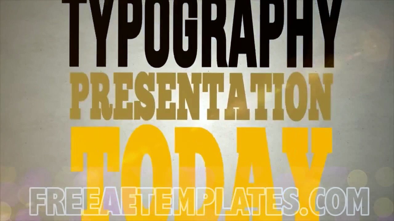 'Typo-Graphical' Free After Effects Template