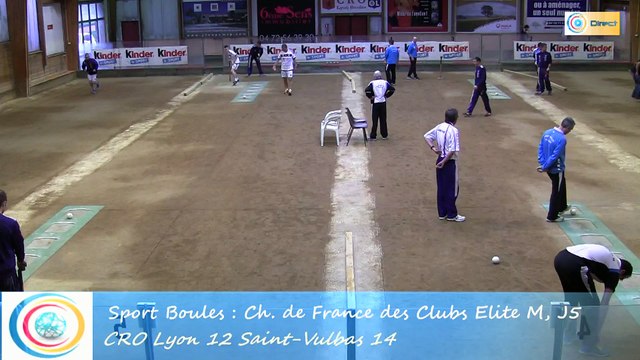 Troisième tour, tir progressif, Club Elite masculin J5, CRO Lyon contre Saint-Vulbas, Sport Boules, saison 2015-2016