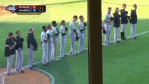 Kid battles through hiccups performs AMAZING anthem