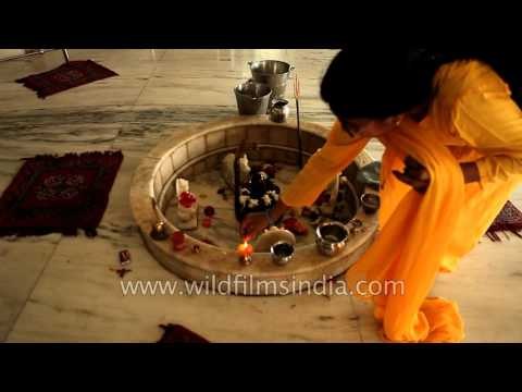 Hindus offer prayers to Lord Shiva at a temple in Agra