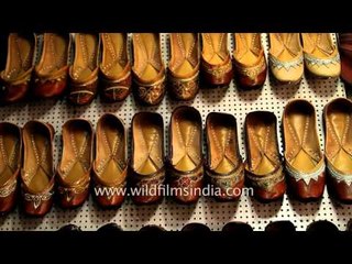 Indian beaded shoes or juttis made in Jaipur