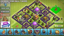 CLASH OF CLANS - TH7 Hybrid BASE   Defense REPLAY 2015 COC Town Hall 7 Defense With Air Sweeper