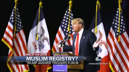 Donald Trump Clarifies His Comments on a Muslim Registry Here in the States