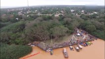 Imagens inéditas mostram lama no mar na foz do Rio Doce