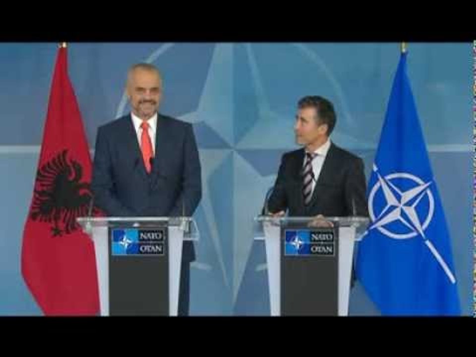 TAKIM NE NATO KRYEMINISTRI EDI RAMA PRITET NGA ANDERS FOGH RASMUSSEN LAJM