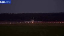 Plane lands sideways as strong winds over power at Inverness