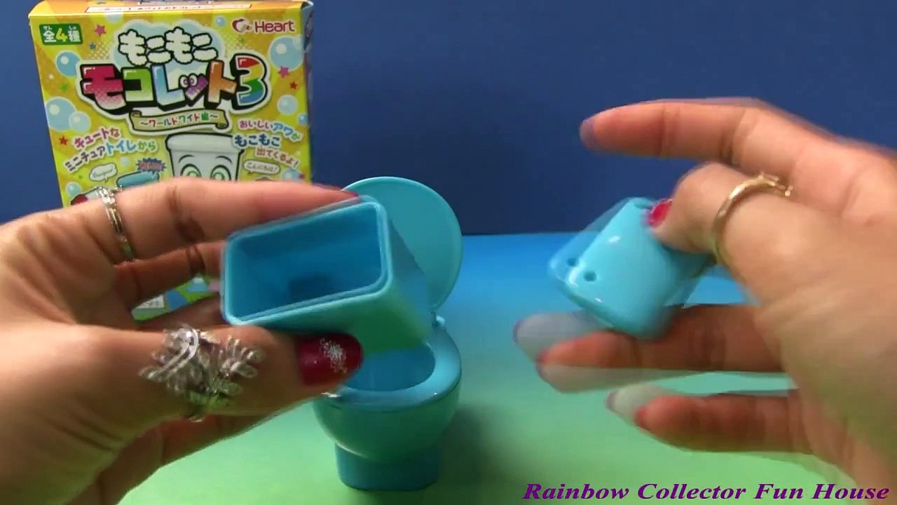 2 Japanese Candy // In A Toilet// Mokomoko Mokoretto White && Blue Color DIY Toy Set