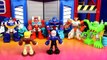 Transformers optimus prime Rescue Bots save Dani Burns from imaginext Poison Ivy and Scare
