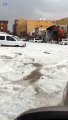 أمطارا محملة بثلوج تغلق الشوارع في السعودية  سبحان الله علامات الساعة