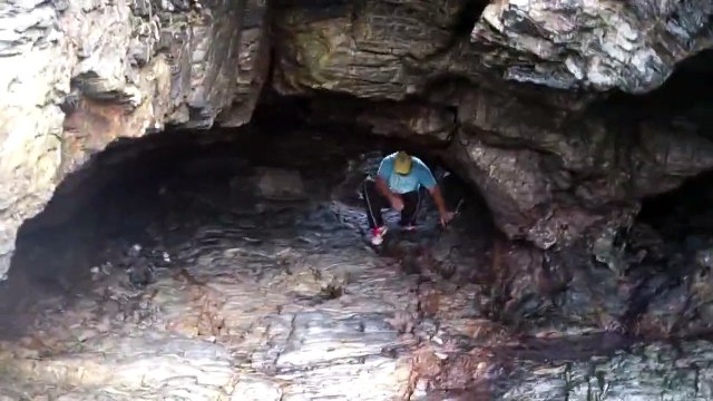 Nuée d'insectes volants dans une grotte