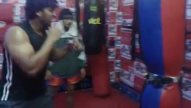 The Hell Raiser Jerry Hussnain James Destroys Punching Bag during training at VCL Gym