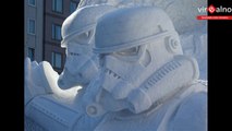 Japanese Army Uses 3,500 Tons Of Snow To Create Massive Star Wars Sculpture For Snow Festival