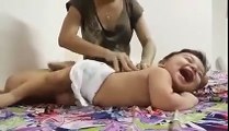 Baby have a intersting  excersize  with her MOM
