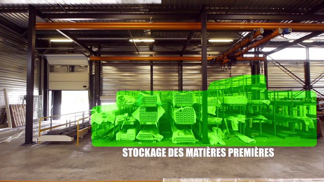 Chaîne de production de l'usine POBI pour les ossatures bois, la charpente et les menuiseries.
