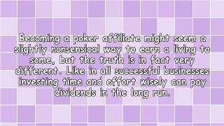 Online Poker Affiliate Programs: A Powerful Business Opportunity For Affiliates