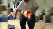 Kid dances with t-shirt on fire is so funny... 2..3..4... Dance!
