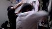 Japanese Gamer goes crazy on video game and rise to dance like a fool!