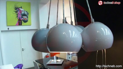 Lampe à suspension design BARE en métal (blanc)