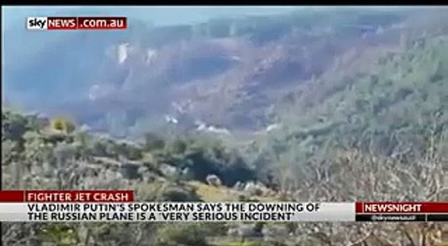 Turkey shoots down Russian Military Jet - SU -24 Rusia di Tembak Jatuh