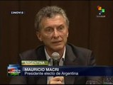 Argentina: Macri anuncia primeras estrategias económicas neoliberales
