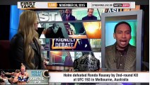 ESPN First Take - Holly Holm on Ronda Rousey Backlash & A Rematch!