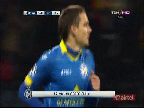 Mikhail Gordejchuk 1-0 Incredible Long Range Goal _ BATE v. Bayer Leverkusen - 24.11.2015 HD