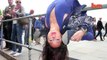 Head Over Heels- Contortionist Pulls Crazy Poses On London Streets