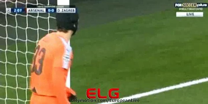 Petr Cech BIG Save - Arsenal vs Dinamo Zagreb 24.11.2015 HD