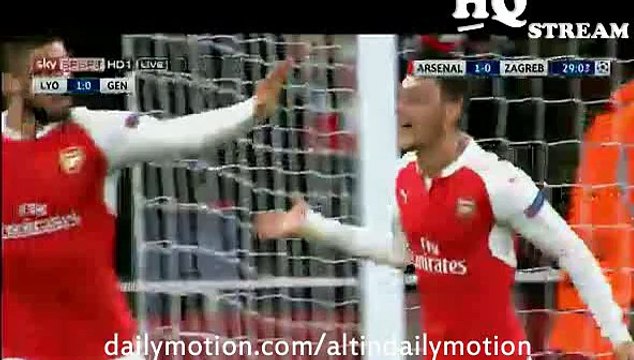 Mesut Özil Incredible Header Goal - Arsenal 1-0 Dinamo Zagreb - Champions League - 24.11.2015