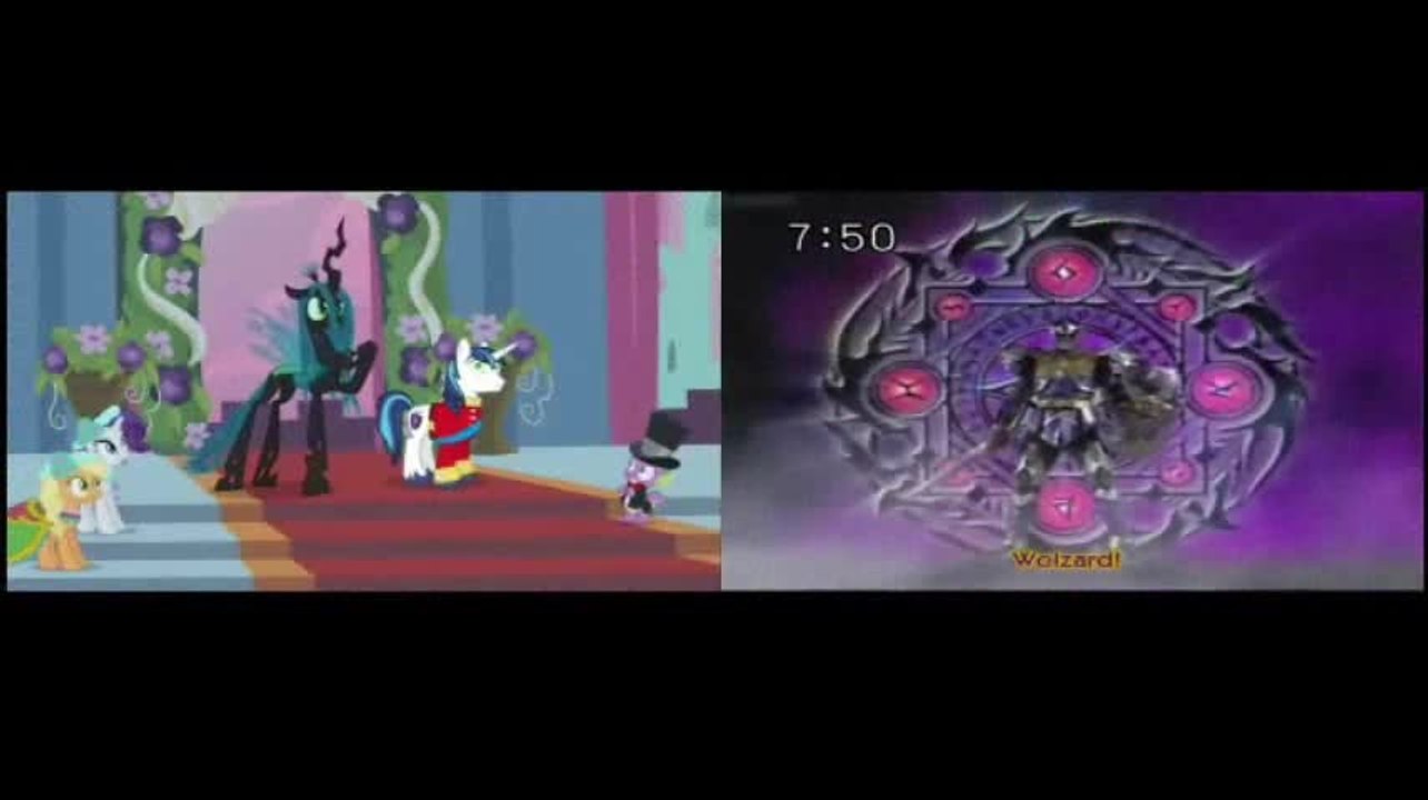 Mahou Sentai Magiranger First Appearance Wolzard Split Screen MLPFIM Queen Chrysalis