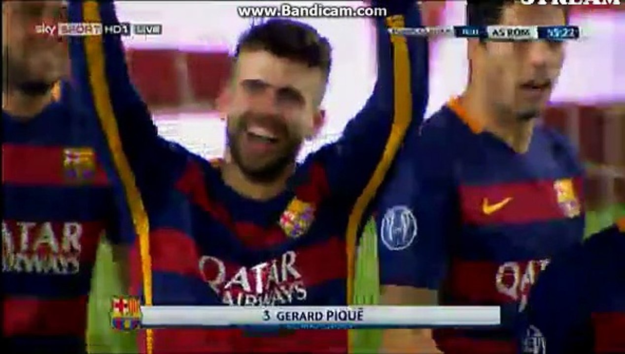 Gerard Pique Goal 4-0 Barcelona vs AS Roma Champions League 24.11.2015