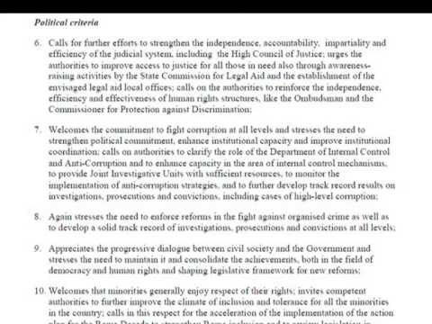 PARLAMENTI EUROPIAN MIRATON REZULUTEN PER DHENIEN E STATUSIT TE VENDIT KANDIDAT LAJM