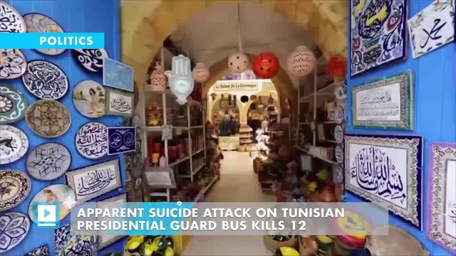 Apparent suicide attack on Tunisian presidential guard bus kills 12