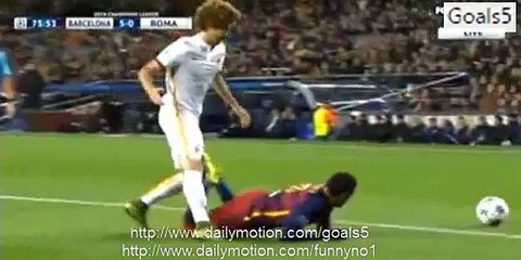 Adriano Goal Barcelona 6 - 0 AS Roma Champions League 24-11-2015