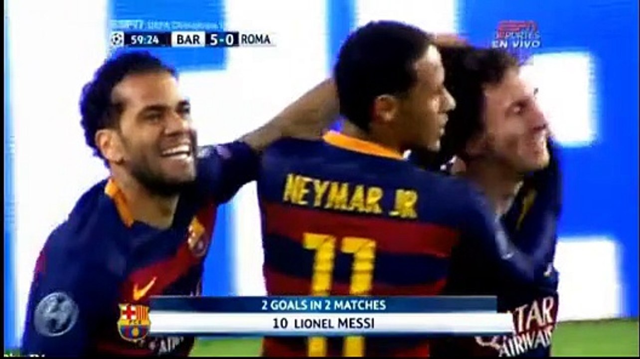 Messi Goal 5:0 - Fc Barcelona vs As Roma - 24/11/2015